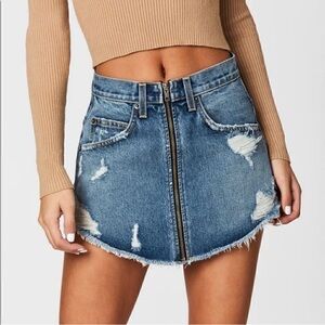 Denim Distressed Skirt